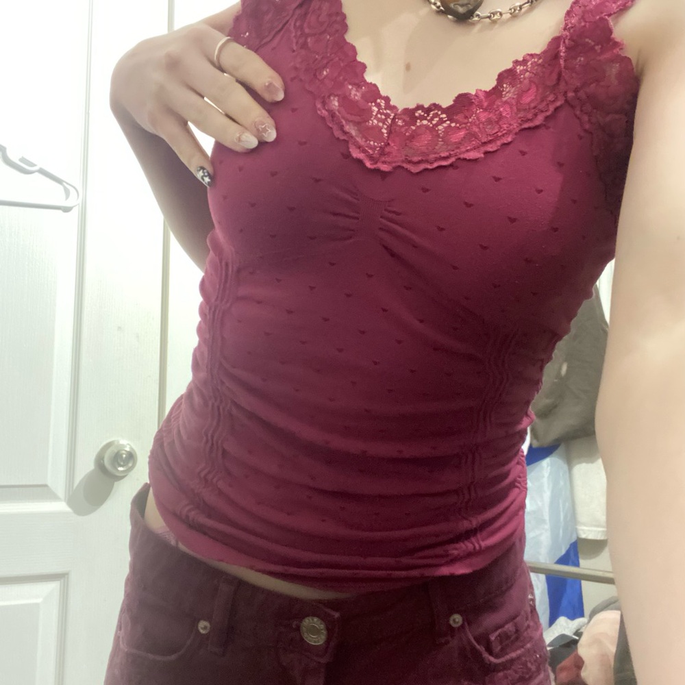 Pink y2k tight tank top with original detailings